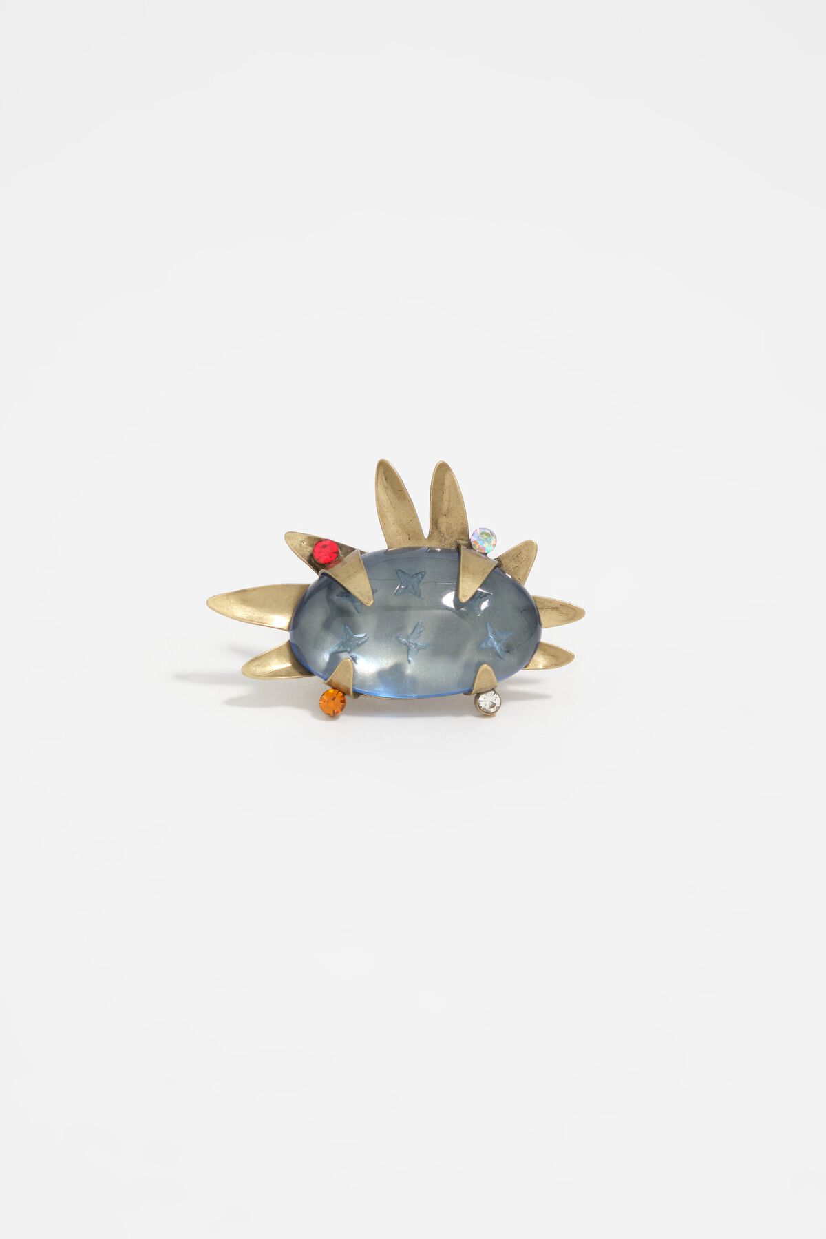 Aged gold blue stone ring