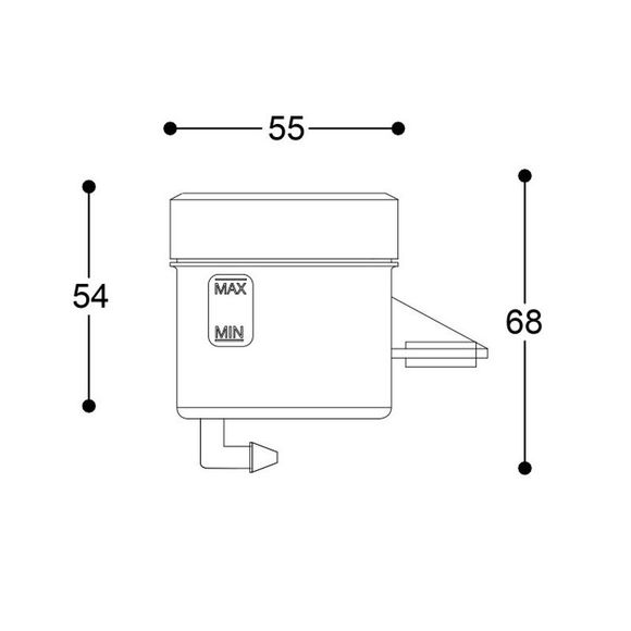 Bocal de maître cylindre Barracuda DIAM. 50 frein/embrayage serie VR46 Universel - NoirRef : BAR0631 / FT-50-VR46