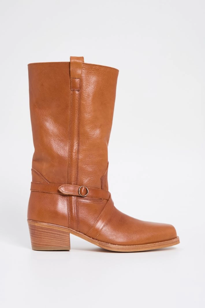 Cowboy Leather Boots - LEATHER