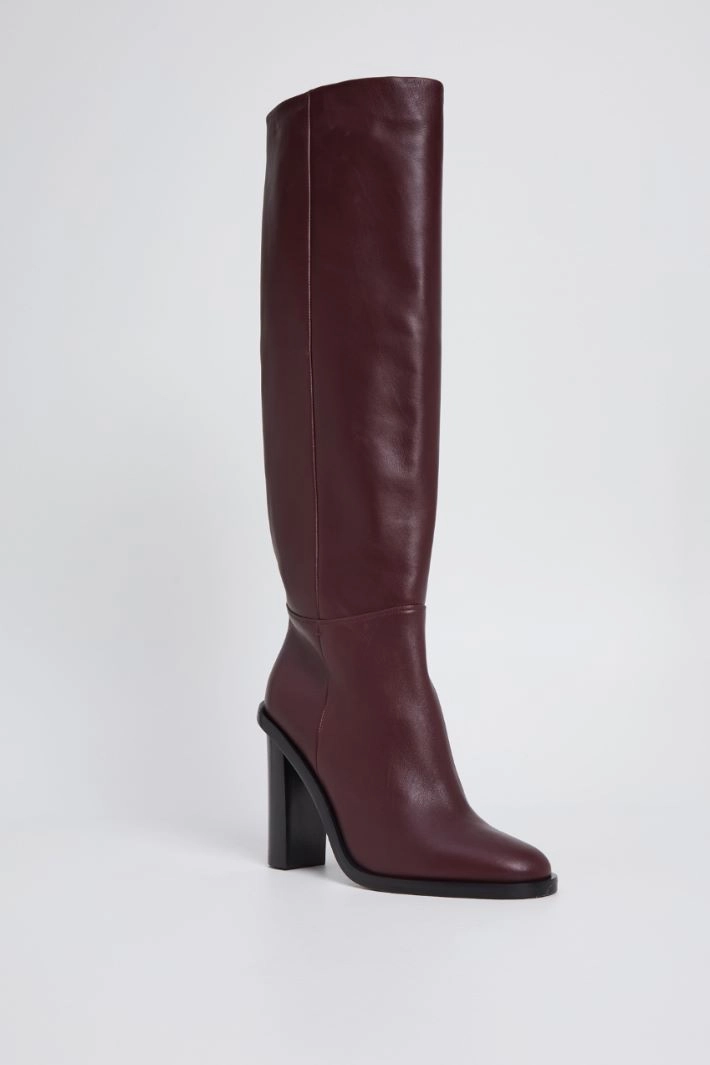 High leather boots - BORDEAUX