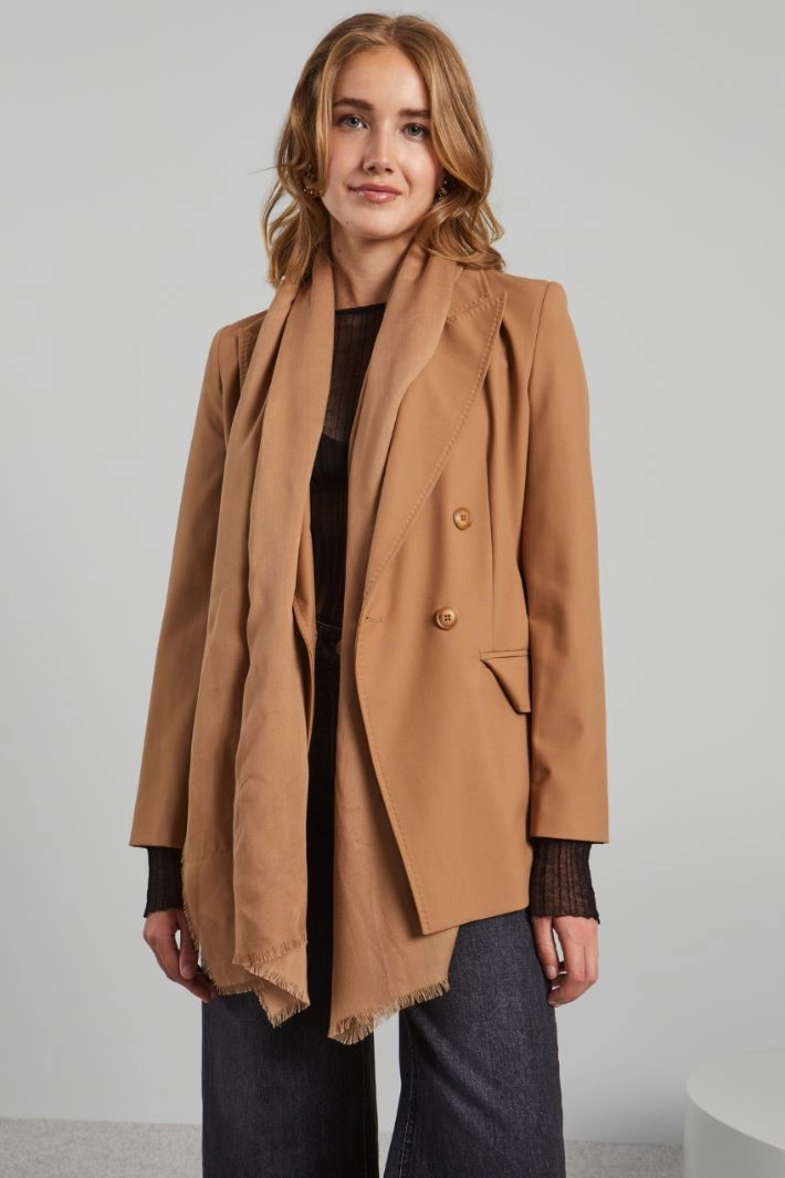 Natural fibre stole - CAMEL