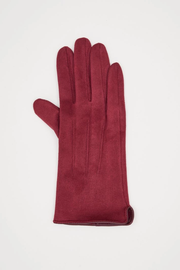 Stitched gloves - RED PURPLE