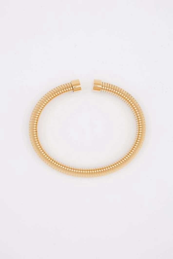Rigid knurled bracelet - GOLD