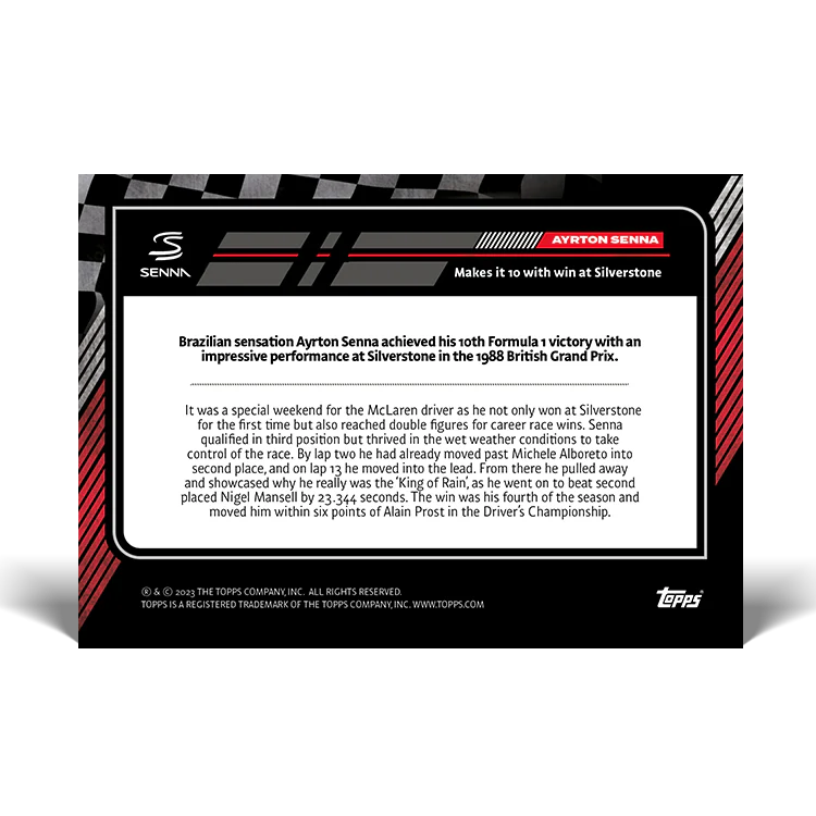 Topps UK - The Story of Senna - Card #19