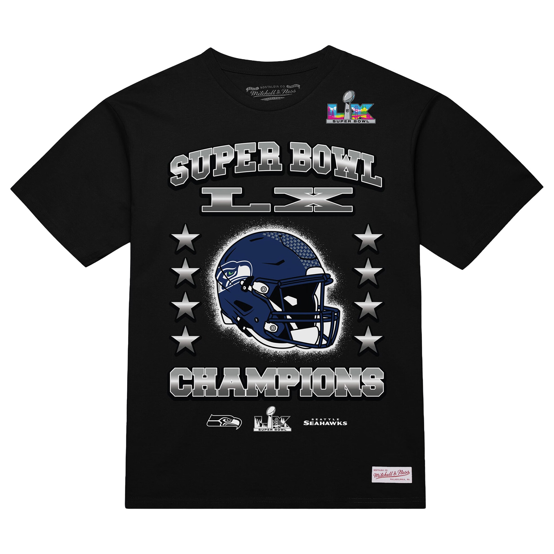 Seattle Seahawks Super Bowl LX Champions T-Shirt Black