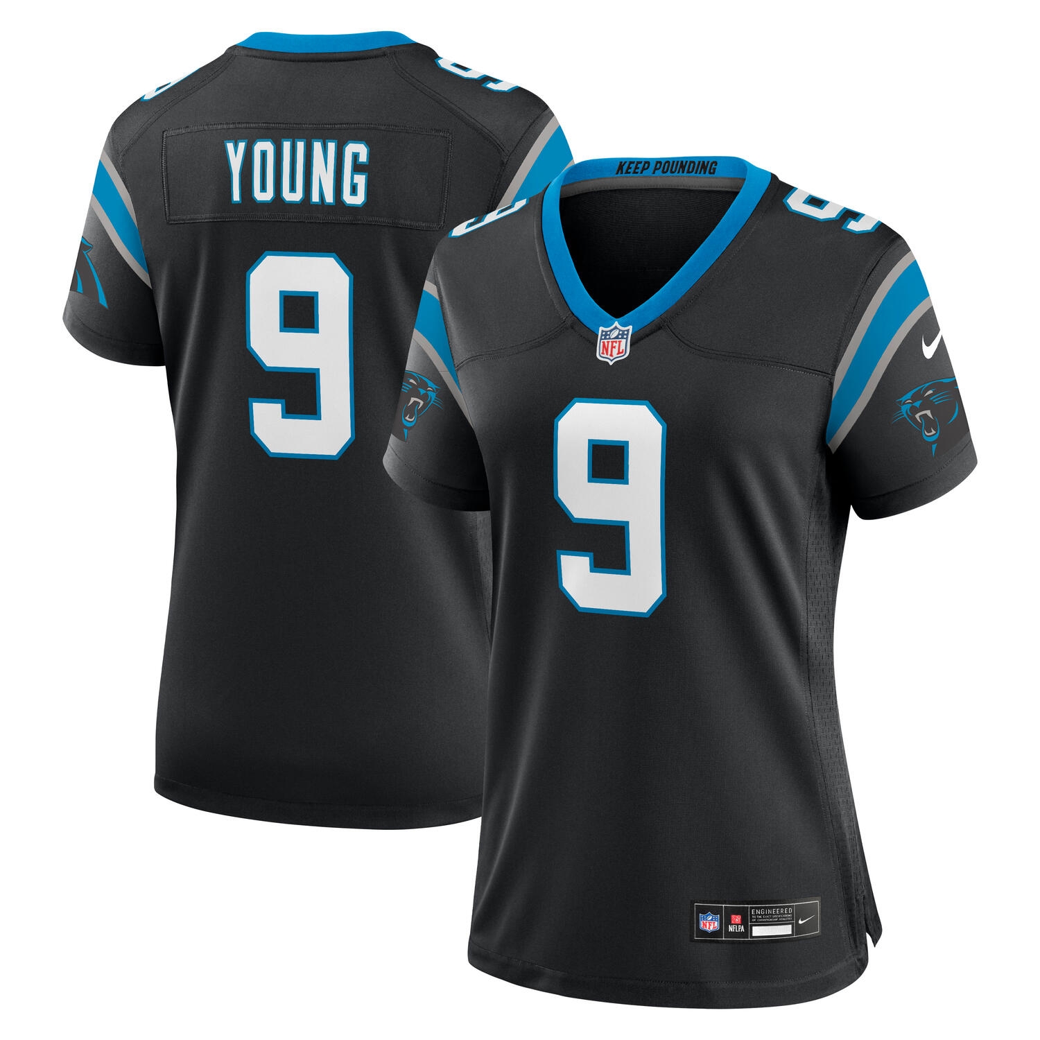 Bryce Young #9 Carolina Panthers Nike Game NFL Jersey Black (WOMEN'S)