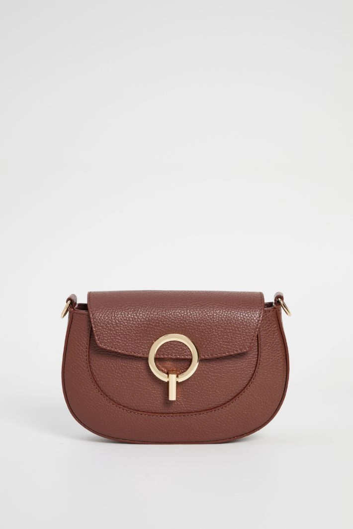 Leather shoulder bag - BROWN