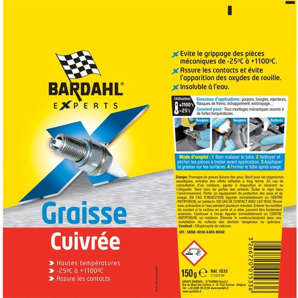 Bardahl copper grease 150 g UniversalRef: BDH0020 / 1533