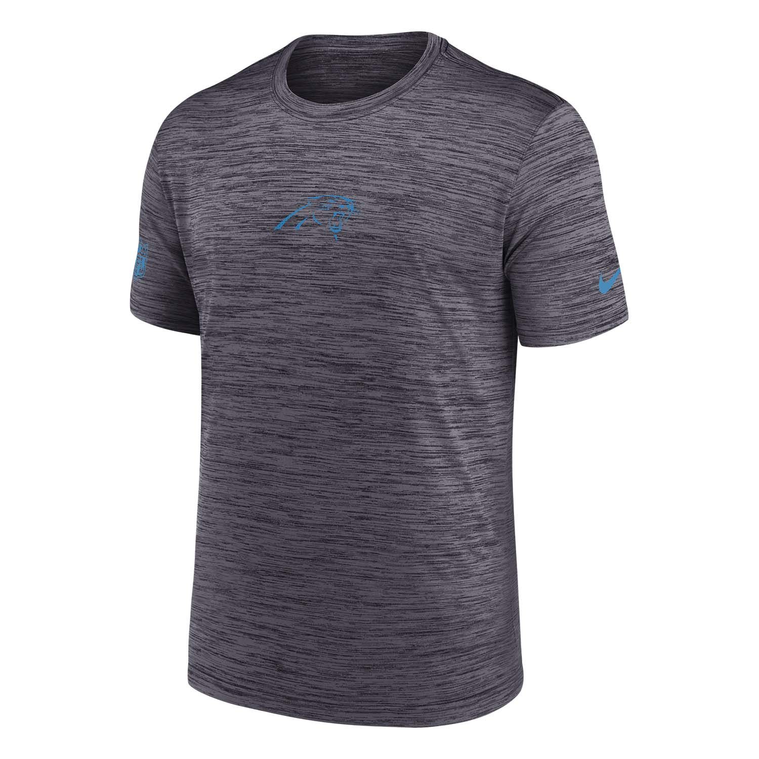 Carolina Panthers 2025 NFL Sideline Nike Velocity Performance T-Shirt Gray