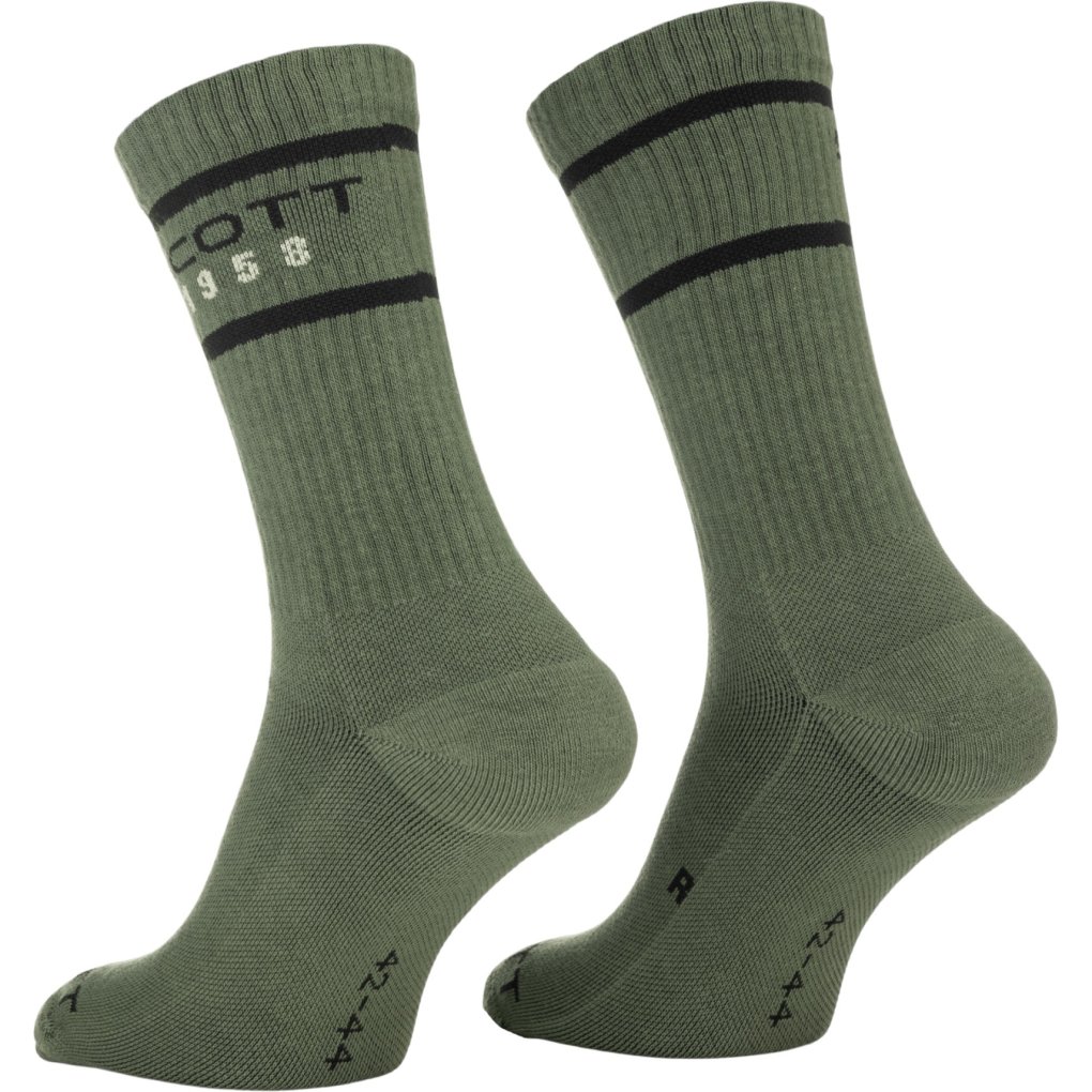 SCOTT Retro Casual Crew Socks - Pack of 3 - tranquil green