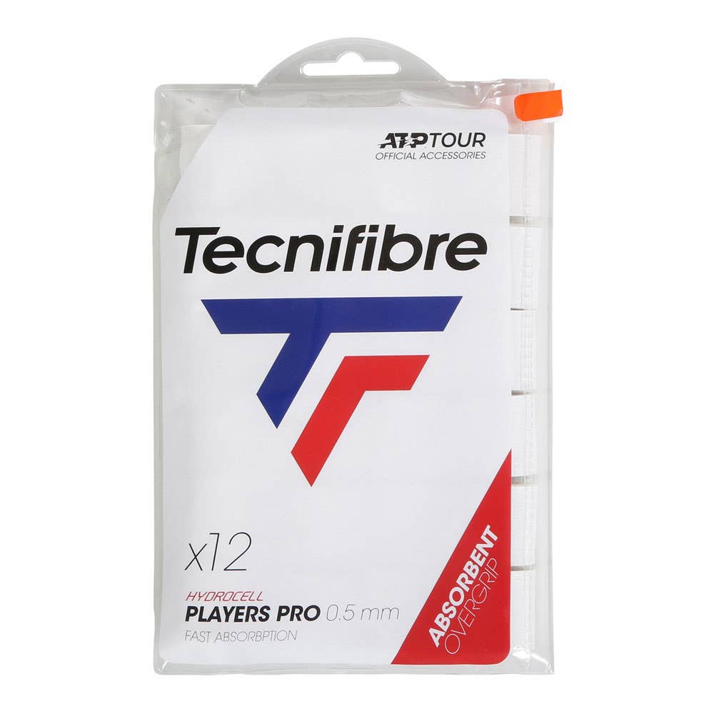 BAG OF 12 WHITE TECNIfiber PLAYER PRO OVERGRIPS