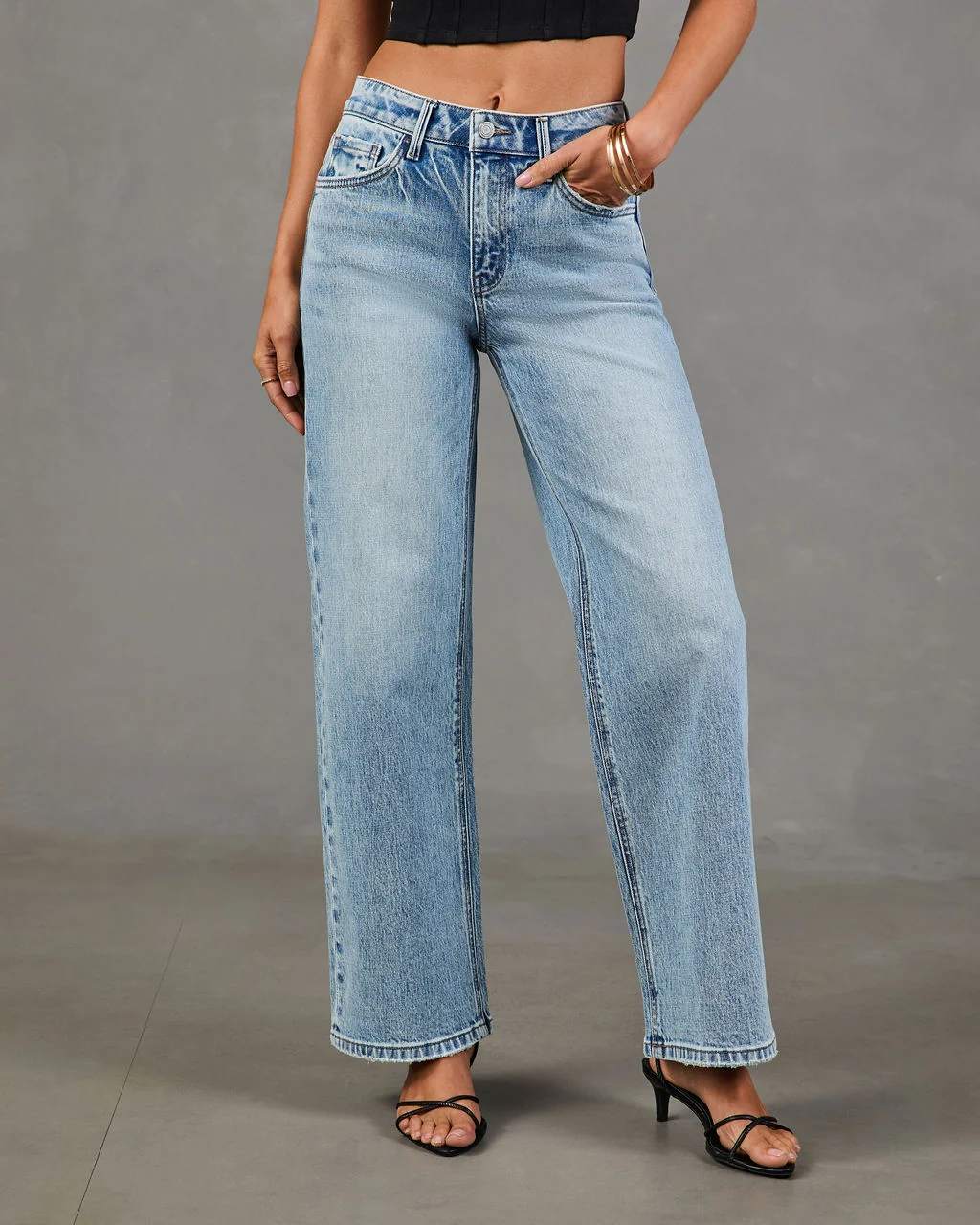 Elmah Stretch High Rise Wide Leg Jeans