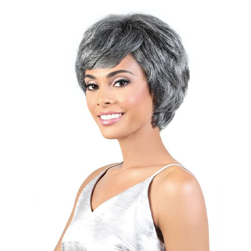 Motown Tress Human Hair Wig Silver Gray Hair Collection SH.Rita