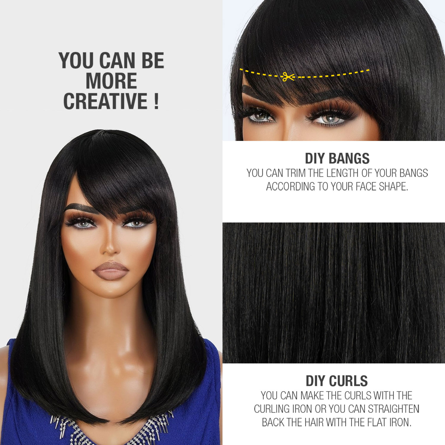 Long Bob with Bang Straight Wig SEXY16