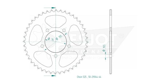 Esjot crown 44 teethRef: Esjo00058A / 12112990