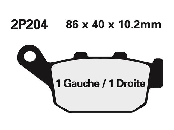 Nissin Road Semi-Metallic Brake Pads - 2P-204NSRef: NI00006A / 1036626