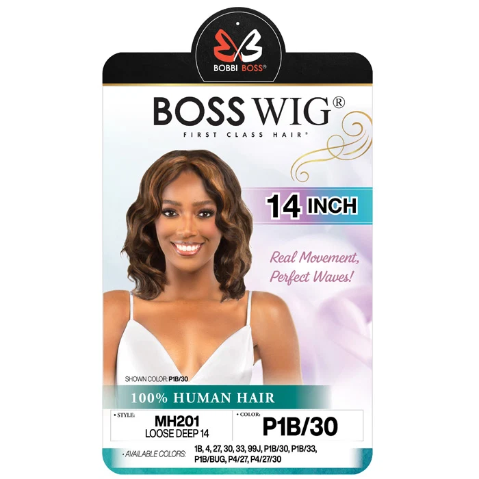 Bobbi Boss Remy 100% Human Hair Full Wig - MH201 LOOSE DEEP 14