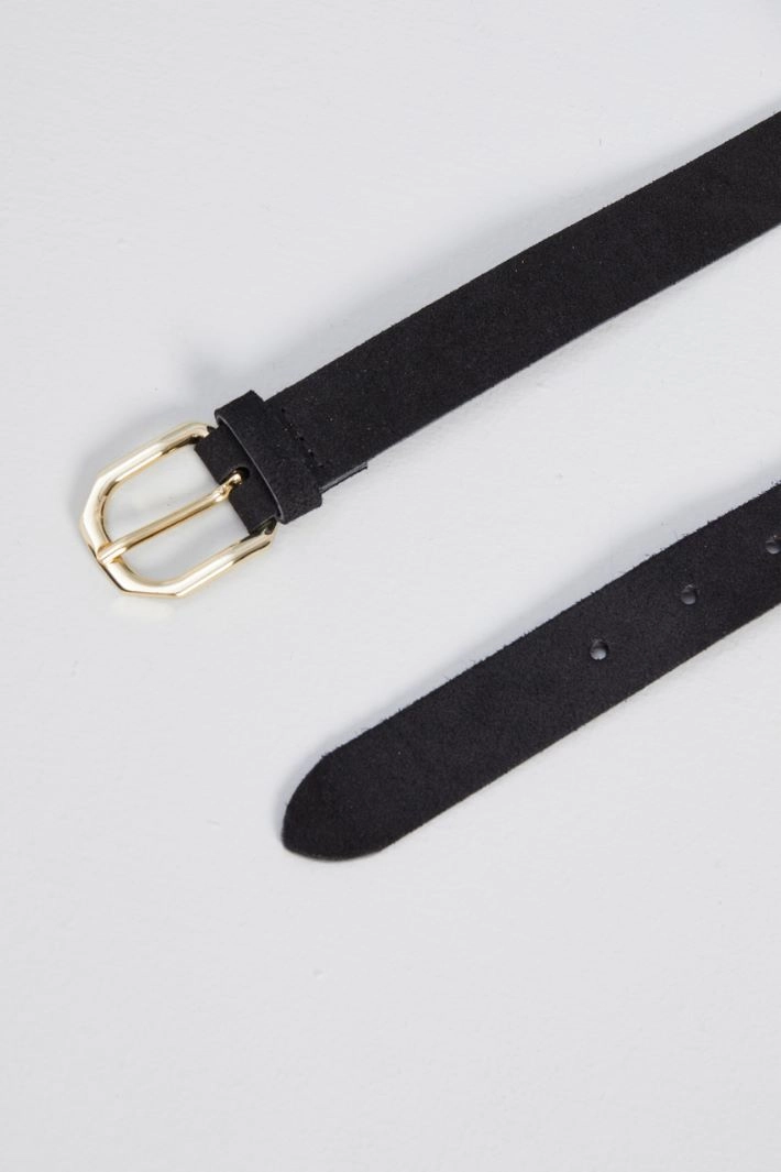 Belt with hexagonal buckle - BLACK GOLD