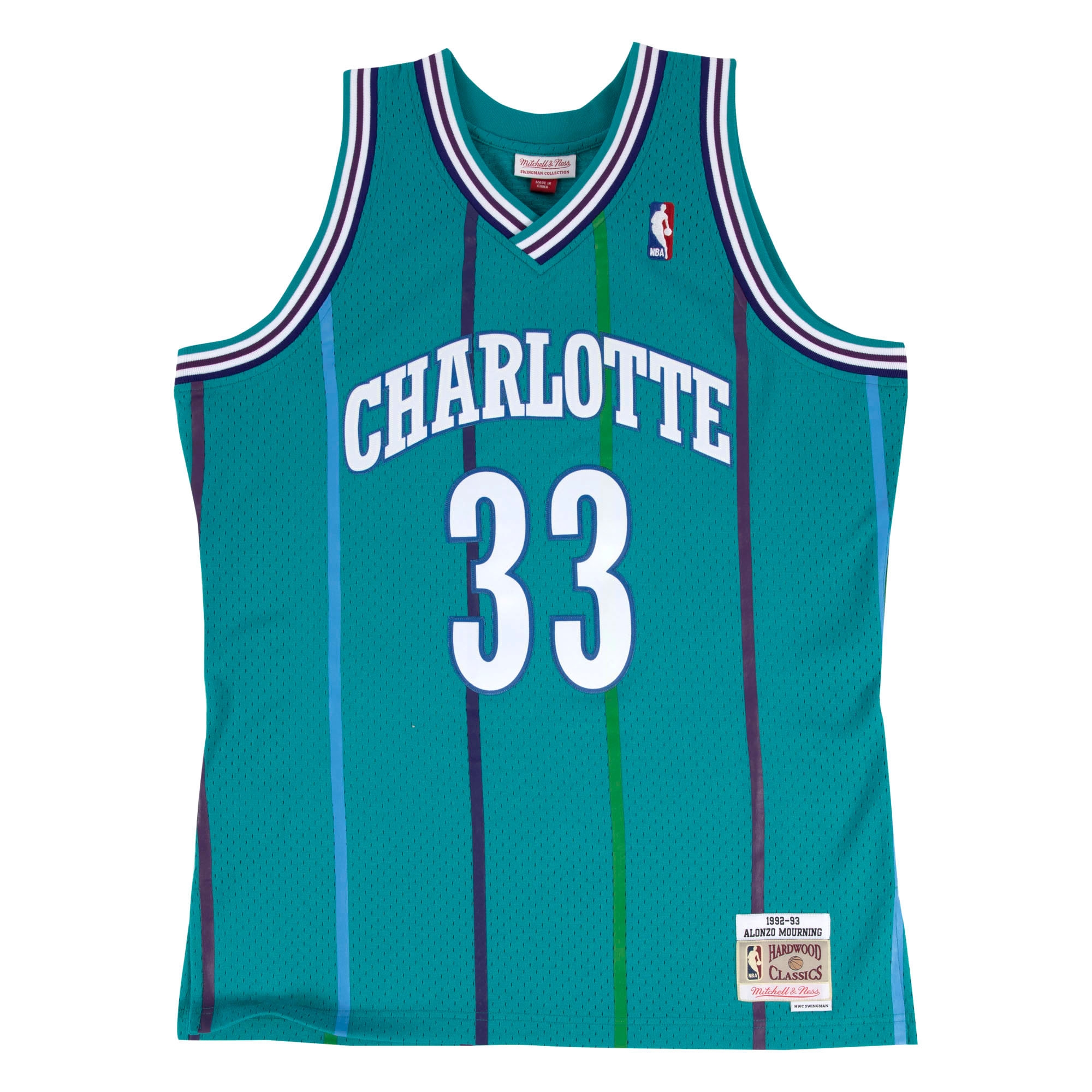 Alonzo Mourning #33 Charlotte Hornets 1992-93 Swingman NBA Jersey