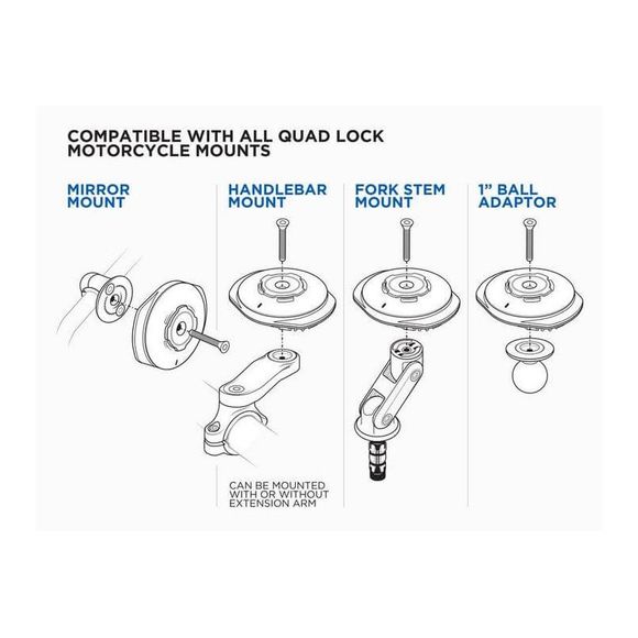 Quad Lock Smartphone Holder Universal Induction Charger - BlackRef: QDL0111 / 1118105