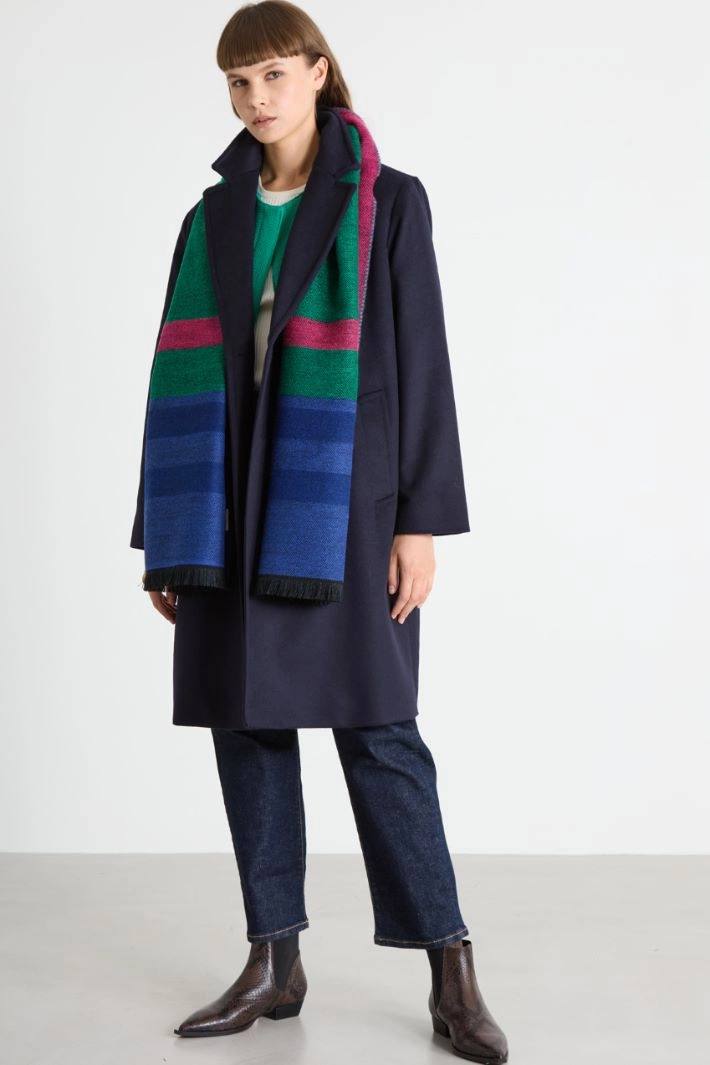 Soft stole - BLUE GREEN FUCHSIA