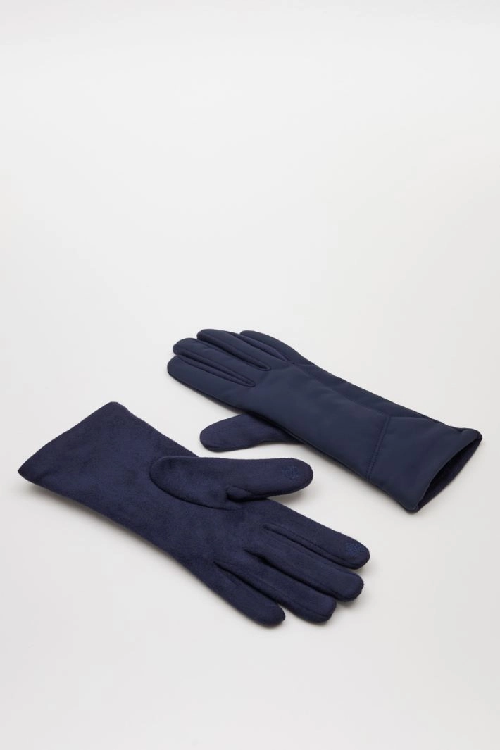 Waxed effect gloves - NIGHT BLUE