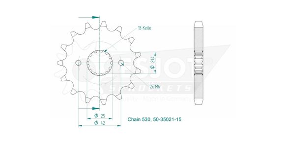 Esjot 15 tooth gearbox output pinionRef: Esjo00109A / 12122416