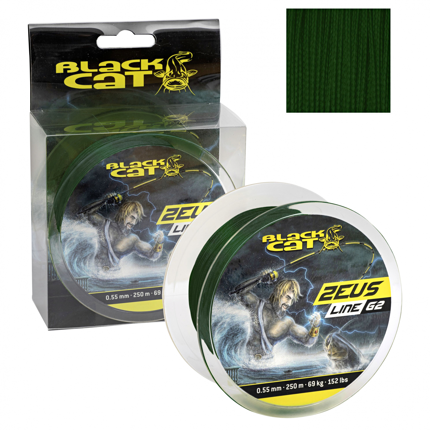 Black Cat Wallerschnur Zeus Line G2, 250m green