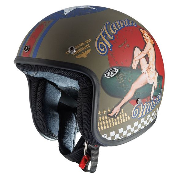 Premier -Jet Classic Pinup Mili BM - green jet helmetRef: PE0445