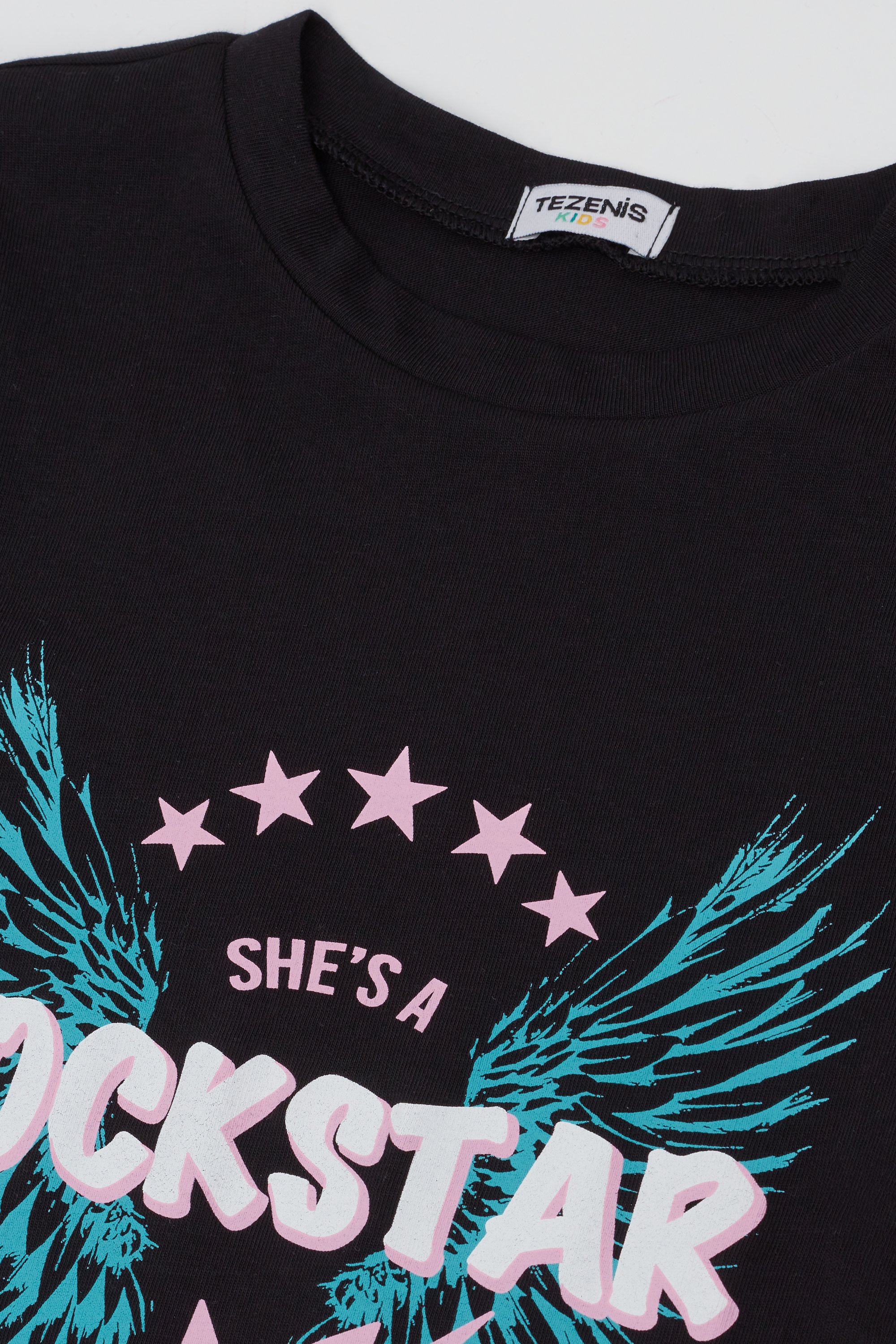 Girls’ Long Sleeve Cotton Top with Print