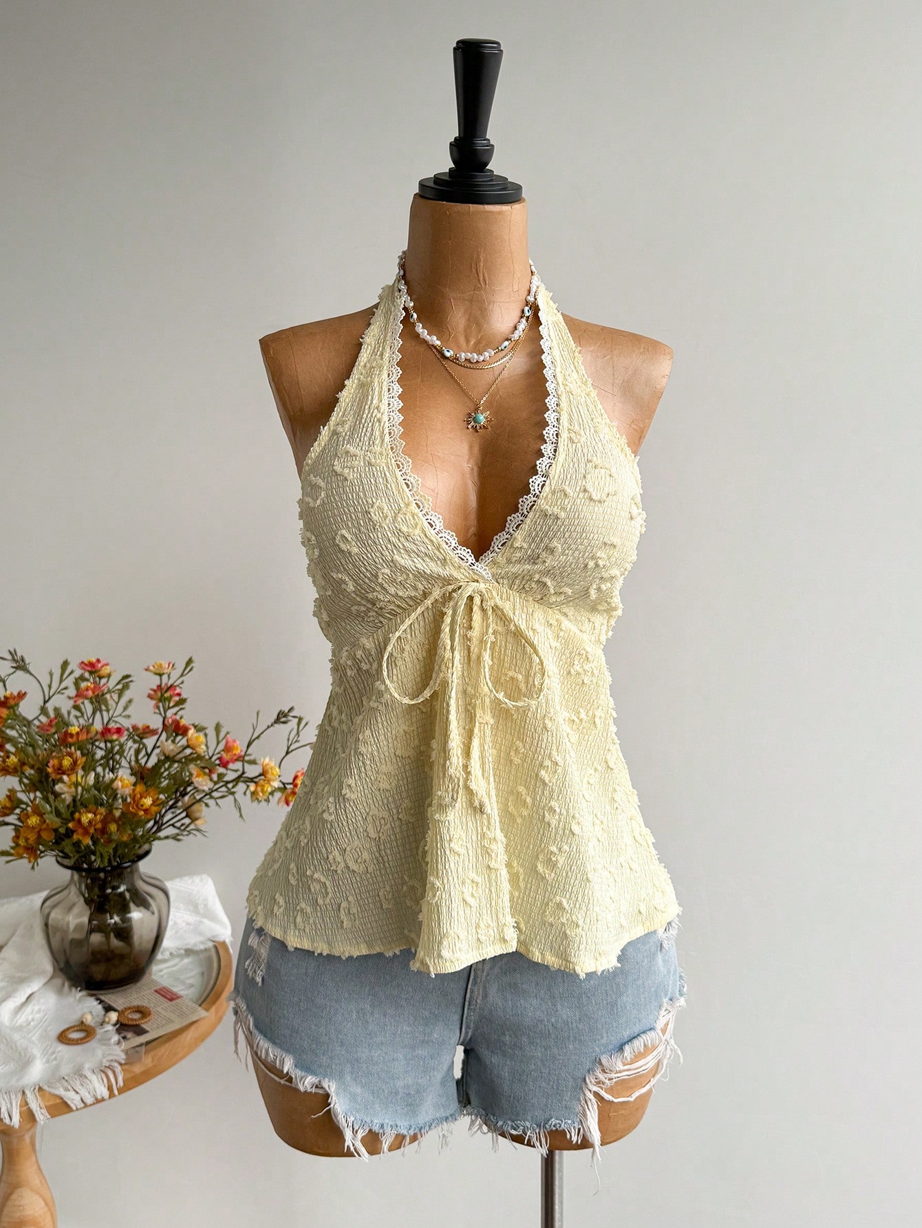 Rusttydustty Women's Backless Casual Vacation Bohemian Style Beach Outfit, Hawaiian Music Festival Tropical Holiday Halter Top Summer