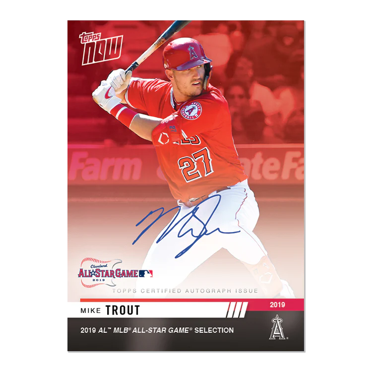 On-Card Autograph # to 10 - Mike Trout - MLB TOPPS NOW® Card 1C