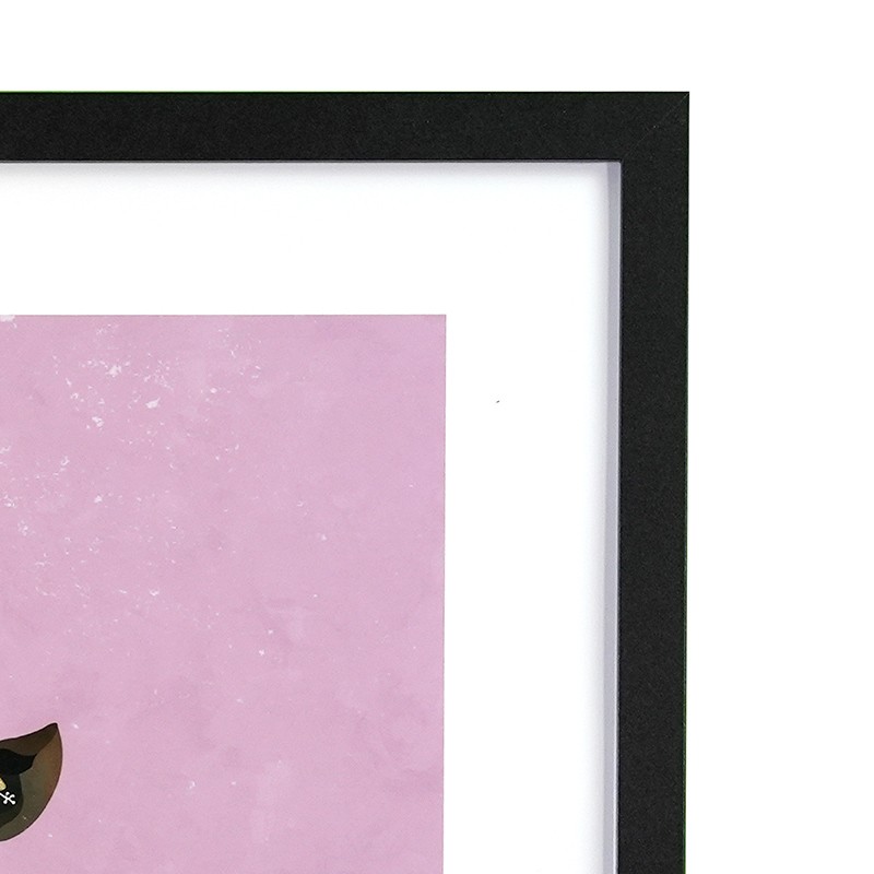 Framed print Giraffe pink bubble gum by Sarah Manovski