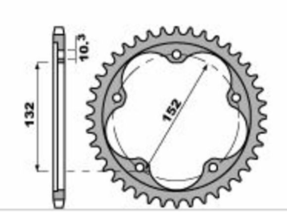 Reinforced aluminum PBR crown - 520 43 teethMV AGUSTA 675 BRUTALE 675 - 2012 - 2016Ref: Pbr01528A / 1075333004
