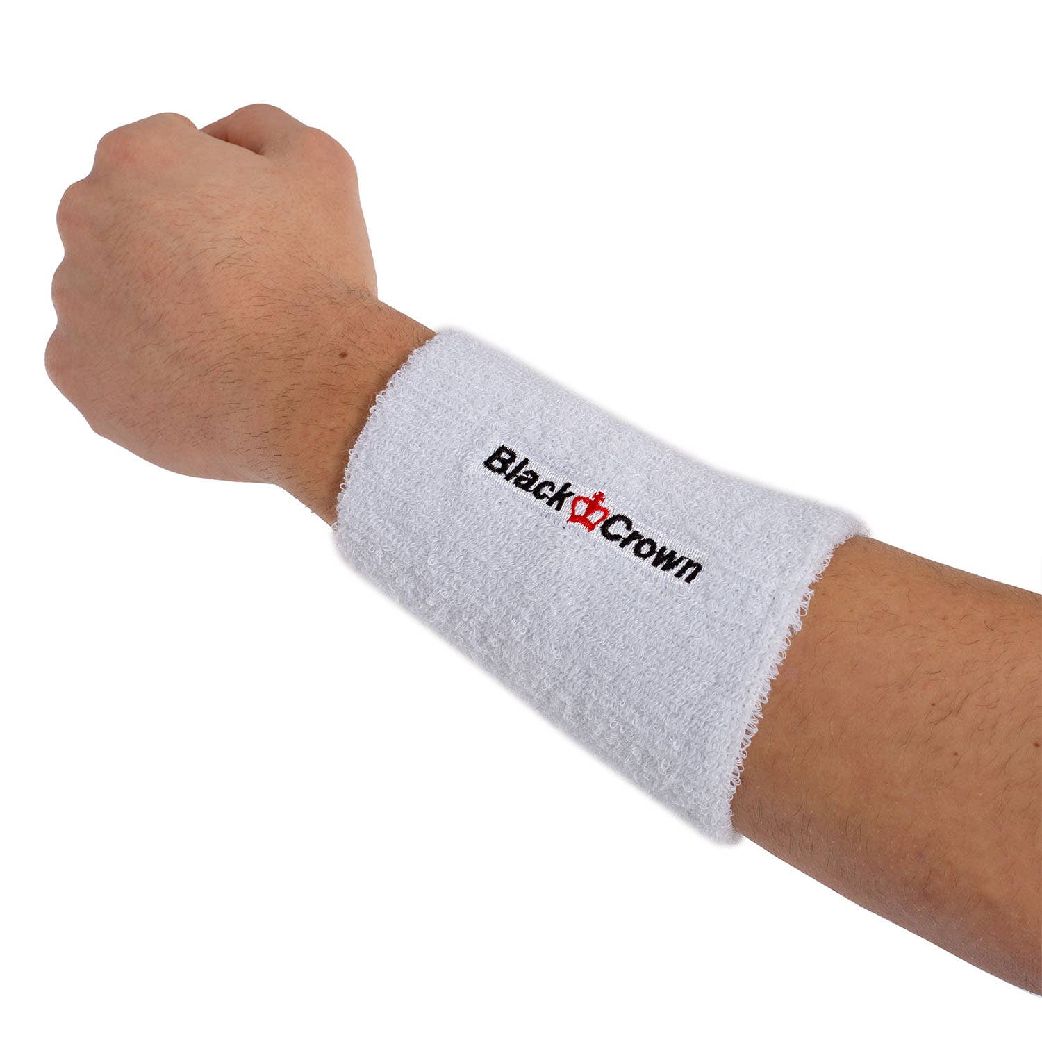 WRISTBAND BLACK CROWN LONG WHITE
