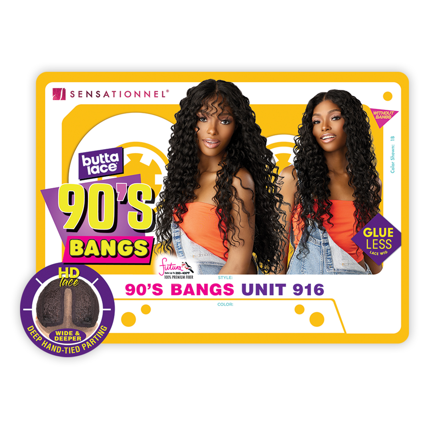 Sensationnel HD Lace Front Wig Butta Lace Glueless 90'S Bangs Unit 916