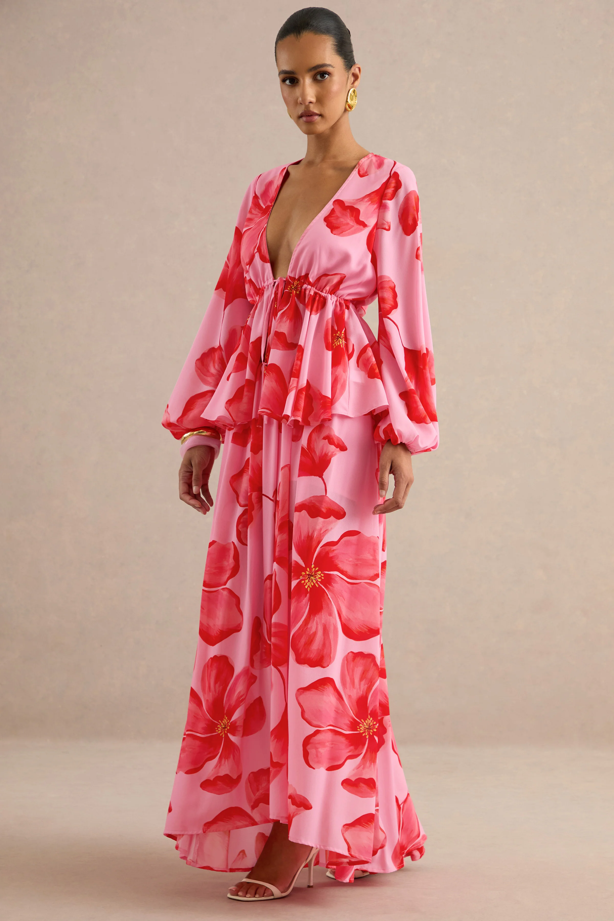 Asella | Pink Chiffon Maxi Skirt