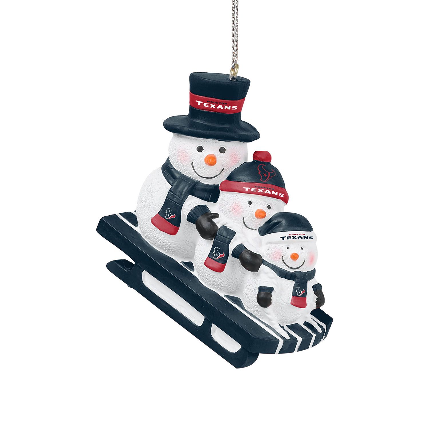 Houston Texans NFL Sledding Snowmen Christmas Ornament