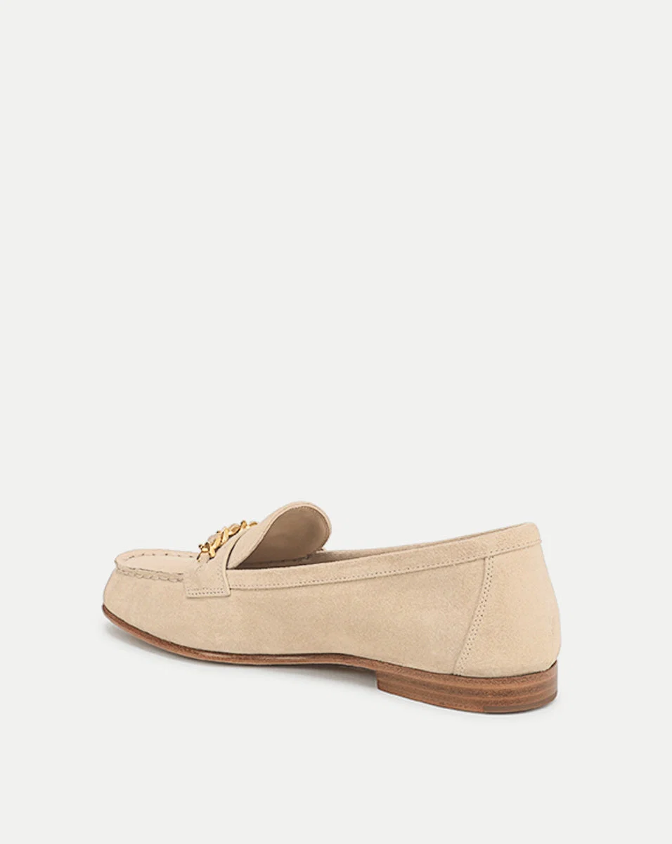 Penny Suede Chain-Link Loafer