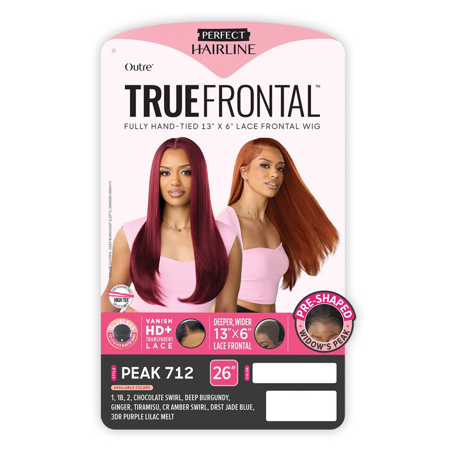 Outre HD Lace Frontal Wig Perfect Hairline Glueless Fully Hand-Tied 13X6 True Frontal Peak 712