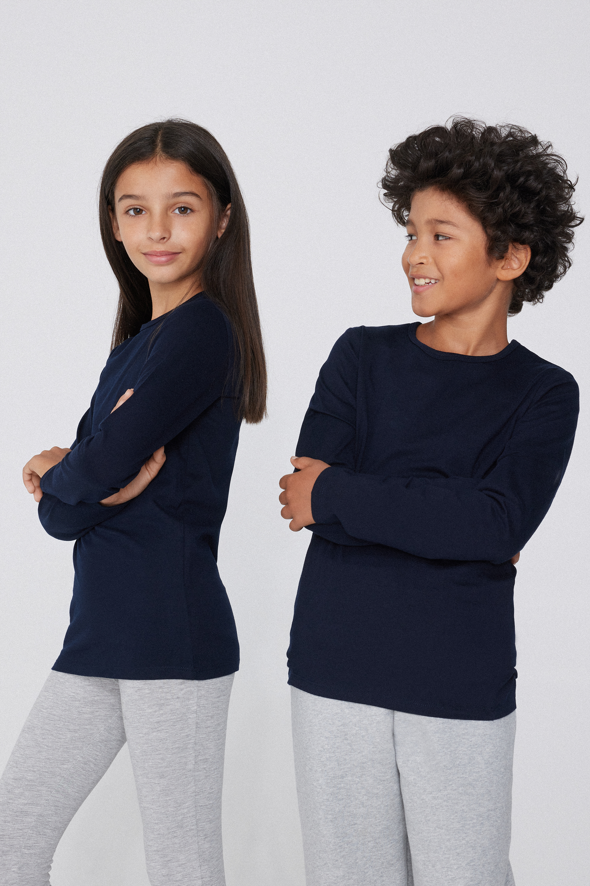 Kids’ Unisex Long-Sleeved Rounded Neck Thermal Cotton Top