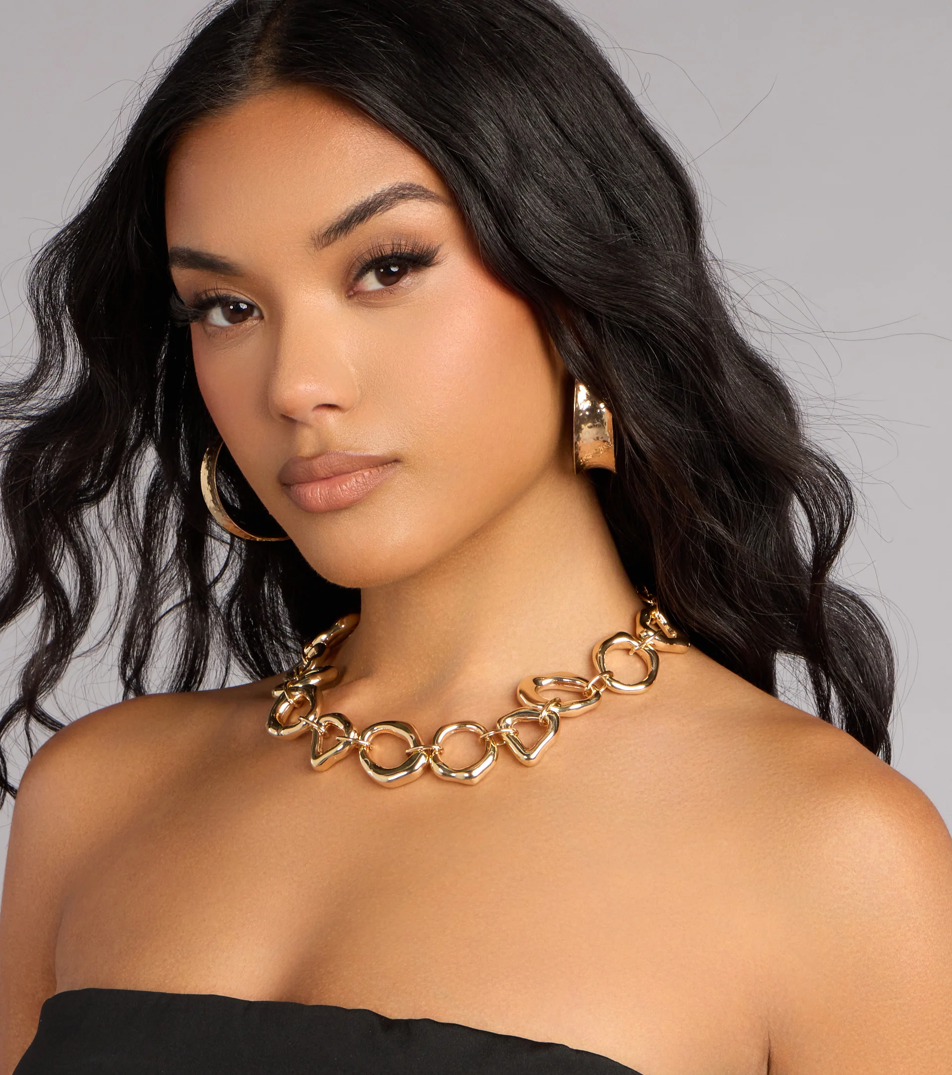 Heart On Lock Statement Necklace