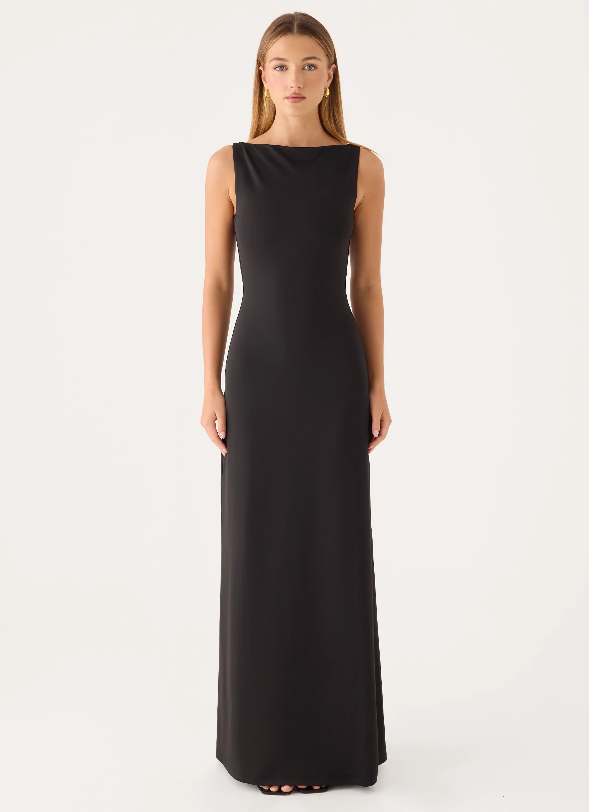 Ravelle Mesh Back Maxi Dress - Black