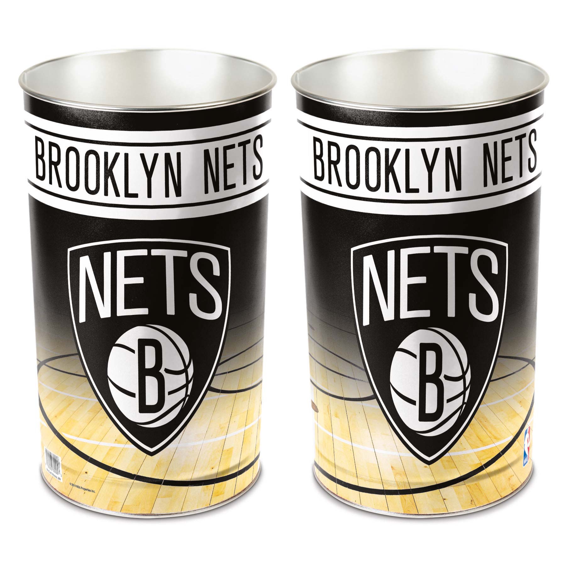 Brooklyn Nets NBA Metal Wastebasket