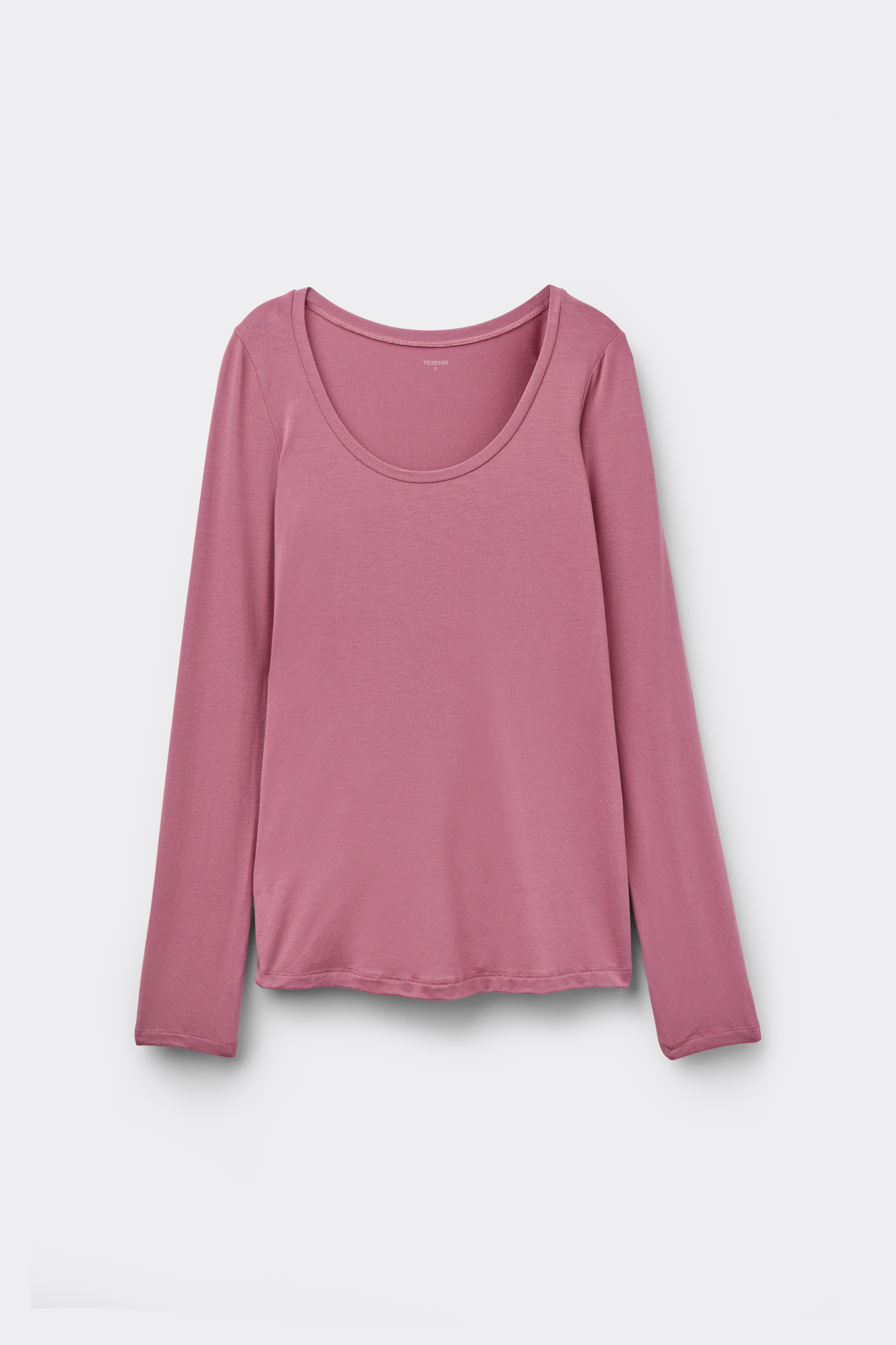 Long Sleeve Viscose Scoop Neck Top