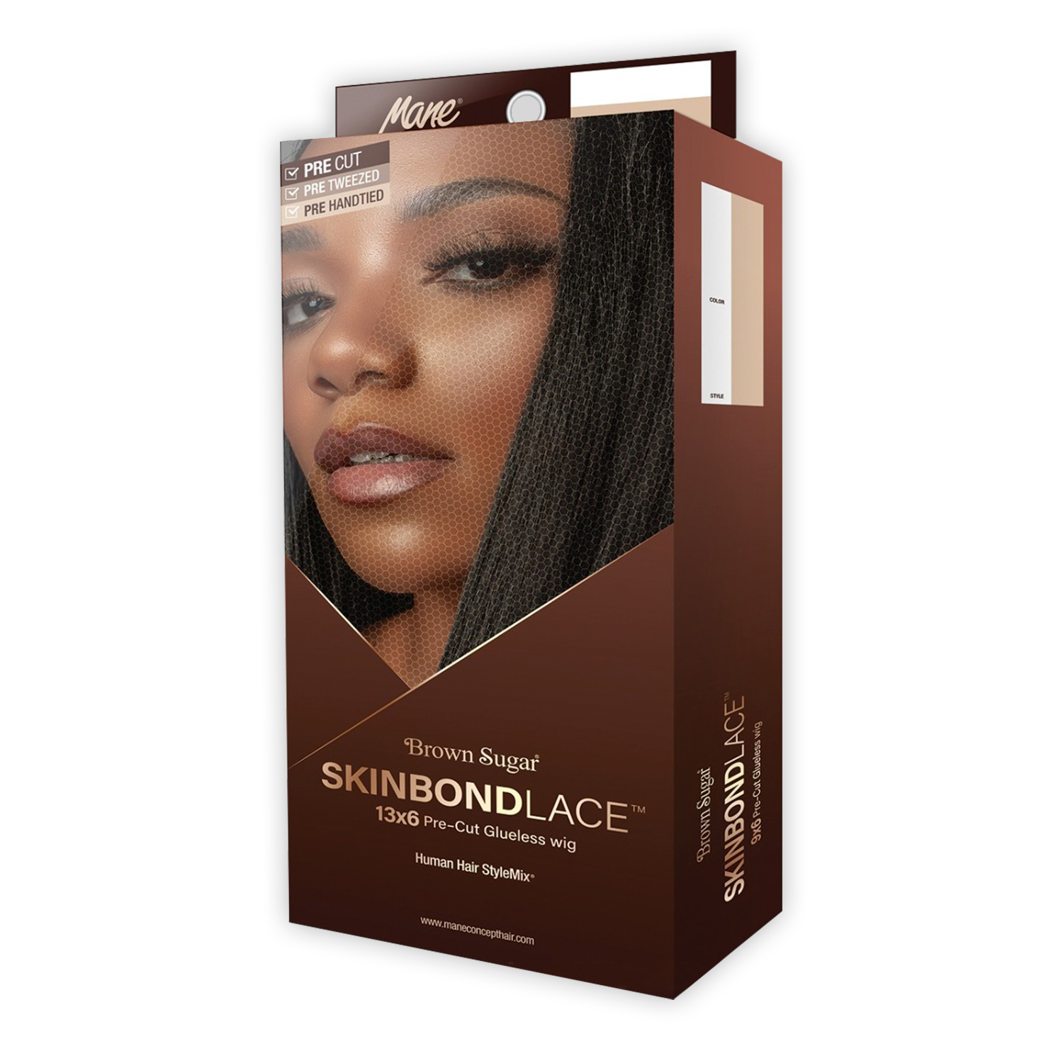 Mane Concept Human Hair Blend Lace Front Wig 13X6 Brown Sugar BSSB207 Pre Cut Glueless 03