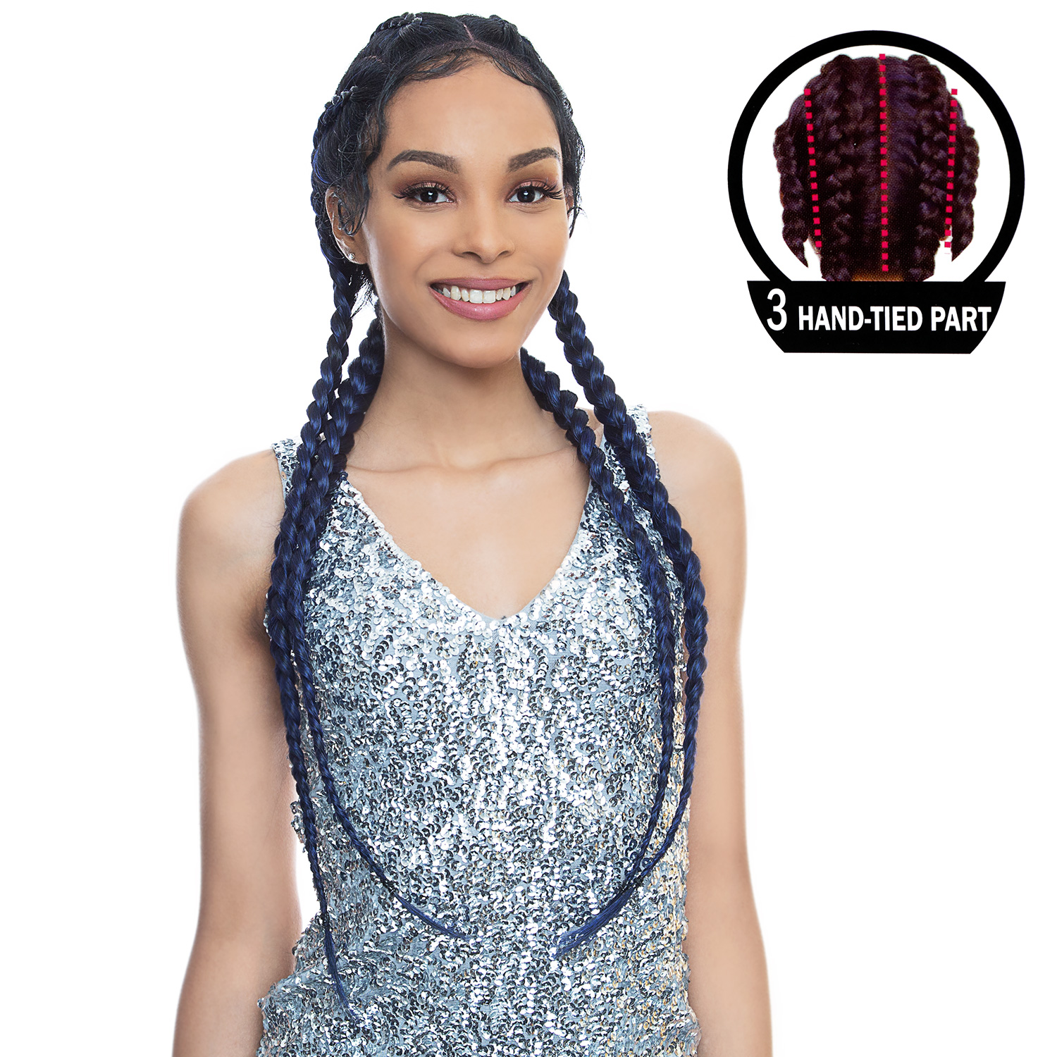 The Wig Human Hair Blend 360 Double Dutch Braid Lace Wig LH-Braid Wow