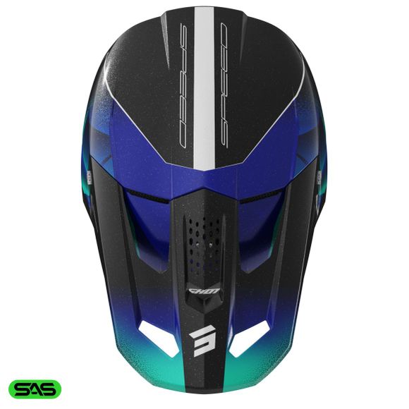 Casque cross Shot SPEED ENFANT OLYMP - Bleu / VertRef : SO3044