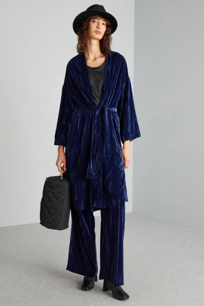 Velvet overcoat - BLUE