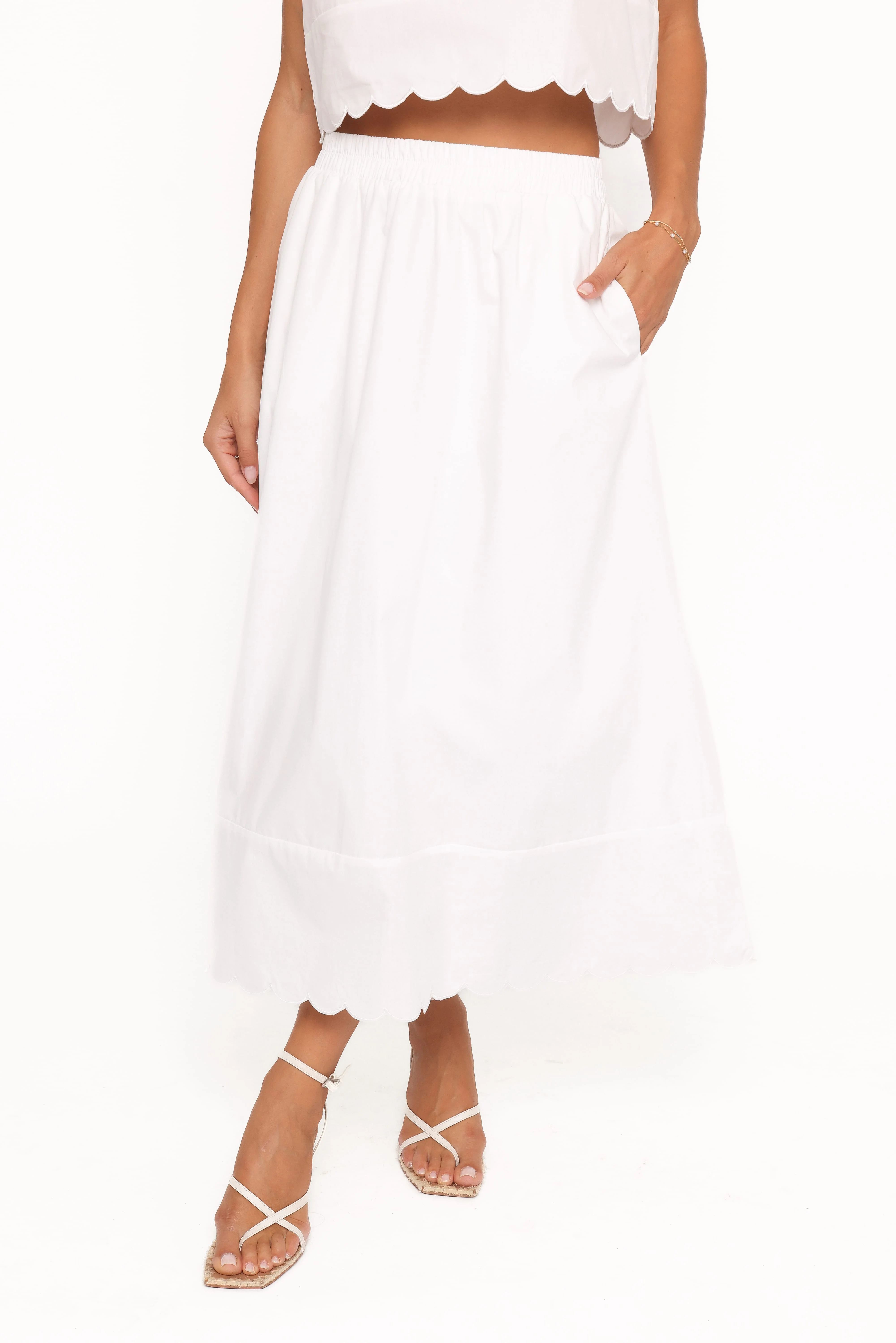 Heather Maxi Skirt Set - White